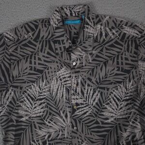 Tori Richard Shirt Mens Large Palm Leaf Cotton Lawn Button Up Hawaiian Beach